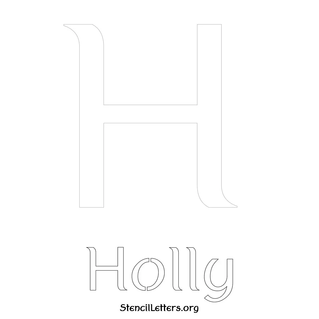Holly Free Printable Name Stencils with 6 Unique Typography Styles and Lettering Bridges