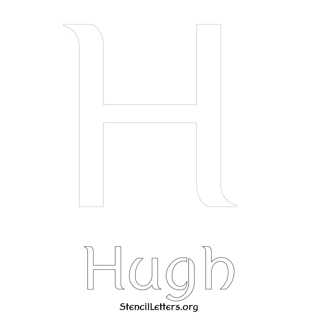 Hugh Free Printable Name Stencils with 6 Unique Typography Styles and Lettering Bridges