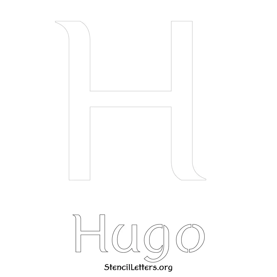 Hugo Free Printable Name Stencils with 6 Unique Typography Styles and Lettering Bridges