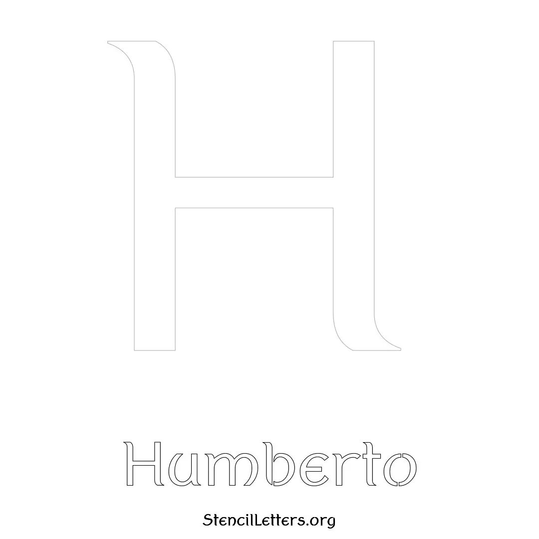 Humberto Free Printable Name Stencils with 6 Unique Typography Styles and Lettering Bridges