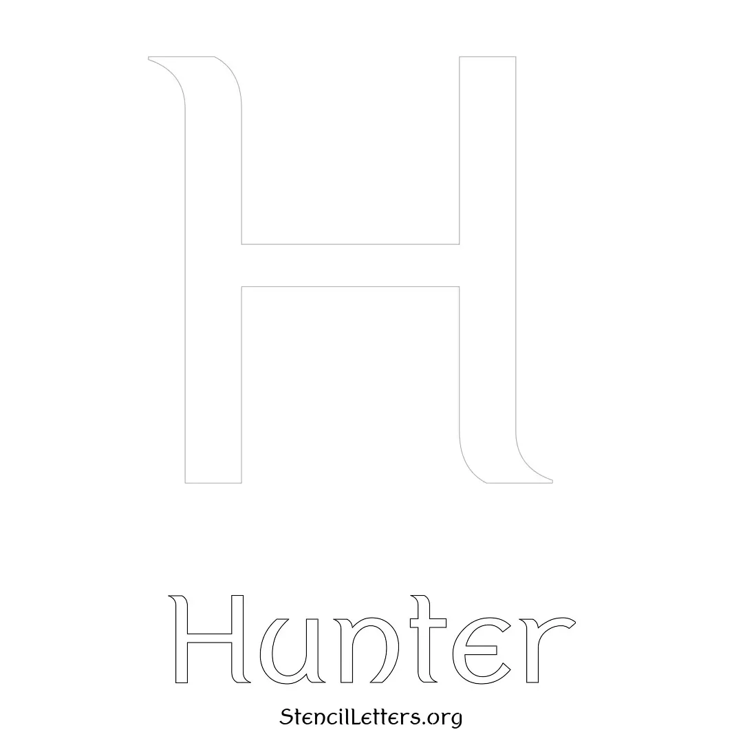 Hunter Free Printable Name Stencils with 6 Unique Typography Styles and Lettering Bridges