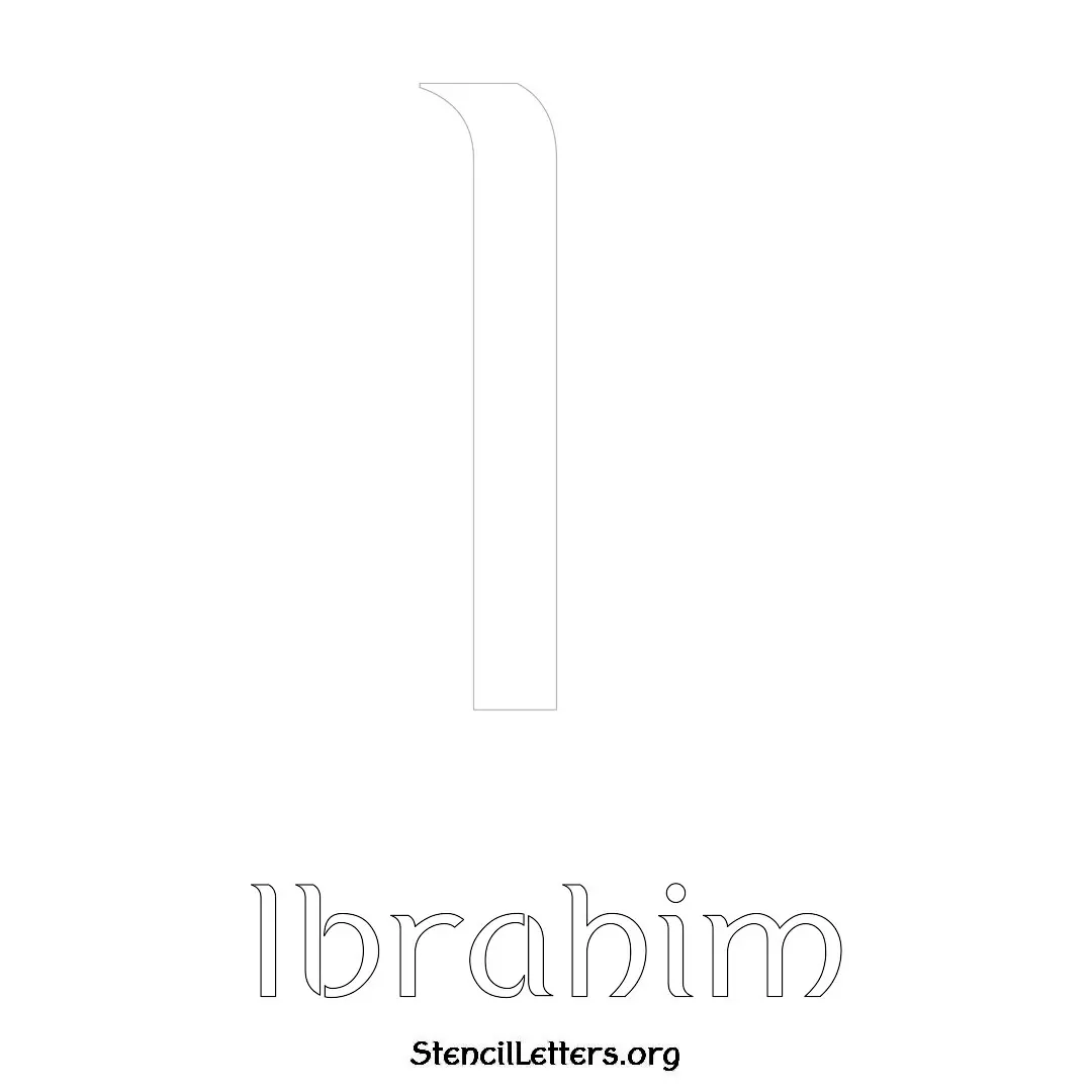 Ibrahim Free Printable Name Stencils with 6 Unique Typography Styles and Lettering Bridges
