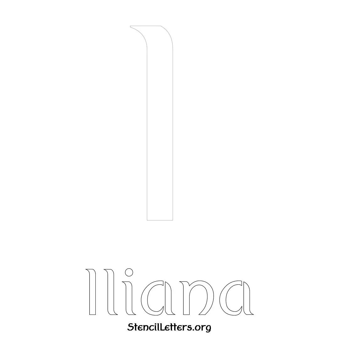 Iliana Free Printable Name Stencils with 6 Unique Typography Styles and Lettering Bridges