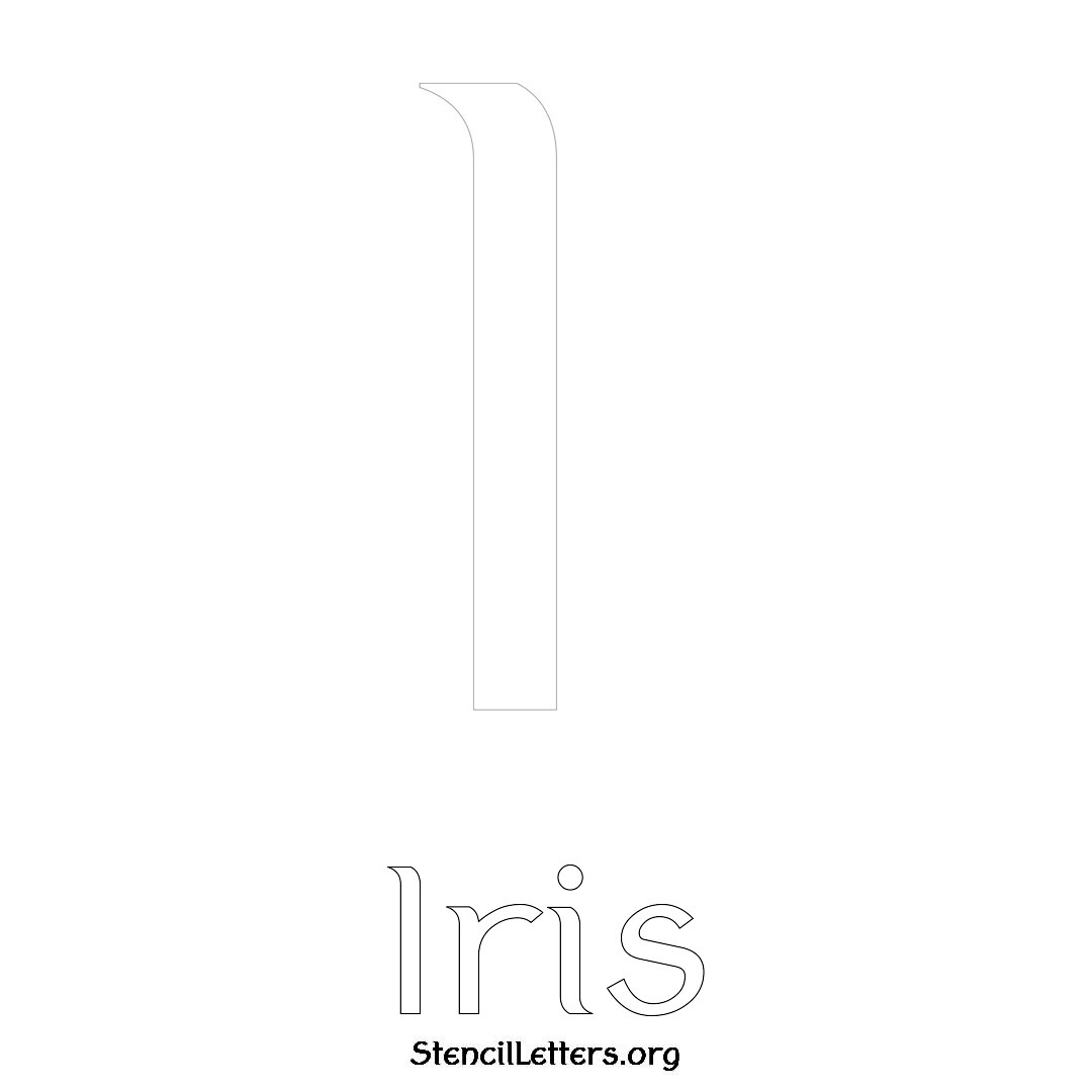 Iris printable name initial stencil in Ancient Lettering