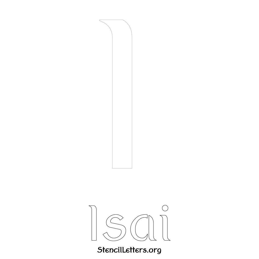 Isai printable name initial stencil in Ancient Lettering