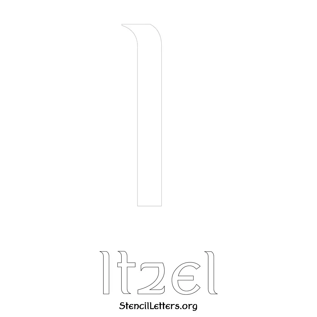 Itzel Free Printable Name Stencils with 6 Unique Typography Styles and Lettering Bridges