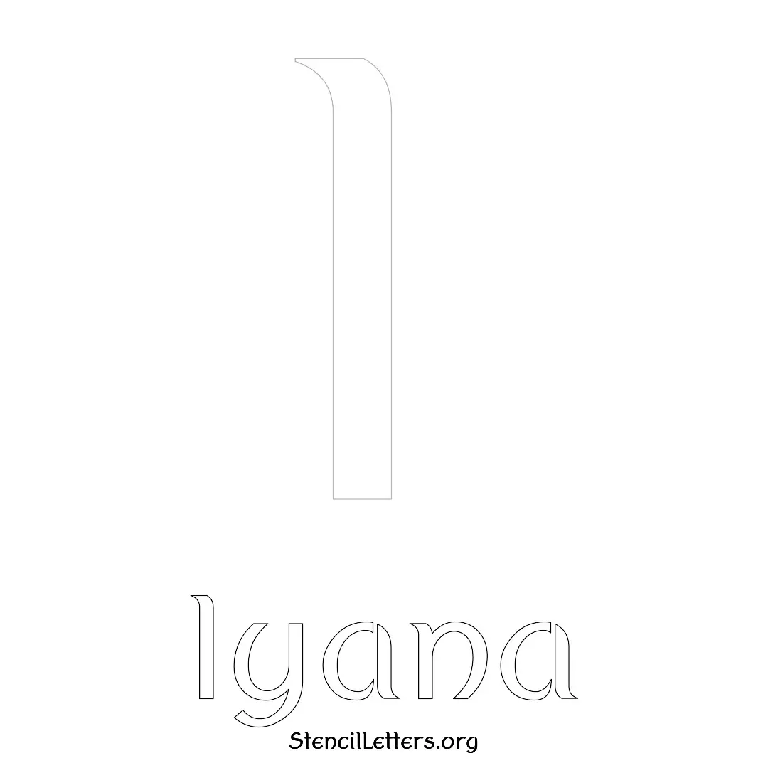 Iyana Free Printable Name Stencils with 6 Unique Typography Styles and Lettering Bridges