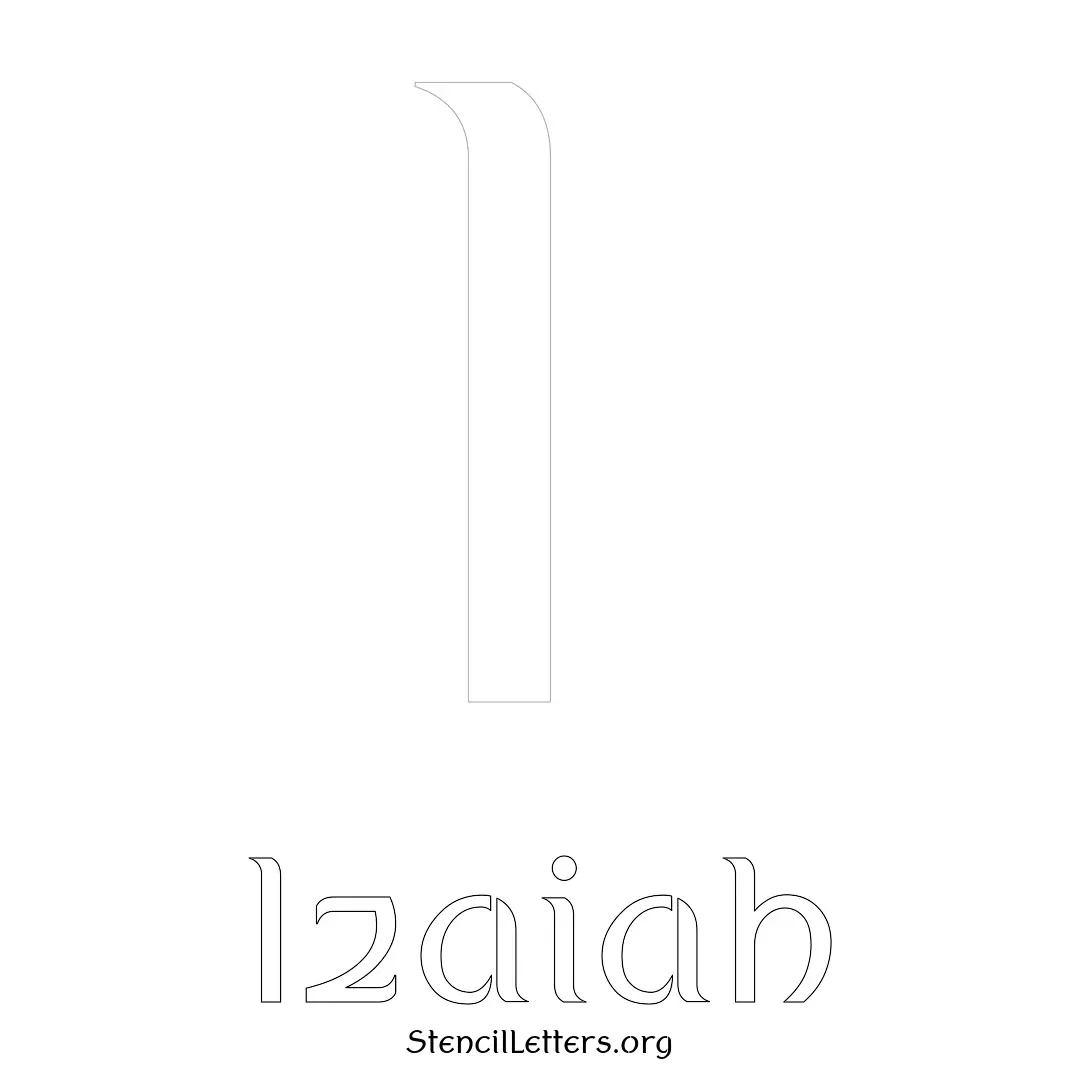 Izaiah Free Printable Name Stencils with 6 Unique Typography Styles and Lettering Bridges