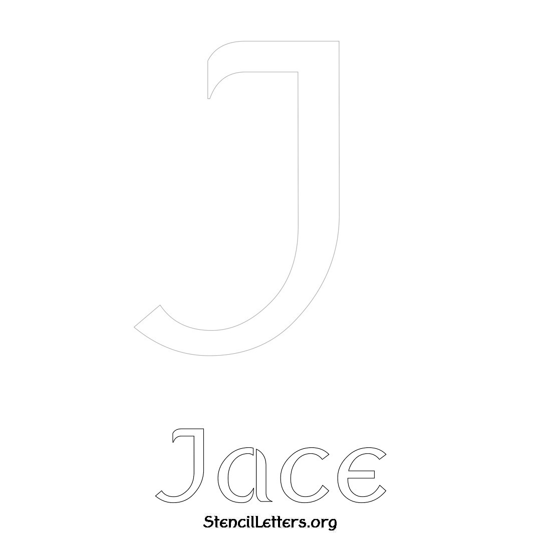 Jace printable name initial stencil in Ancient Lettering