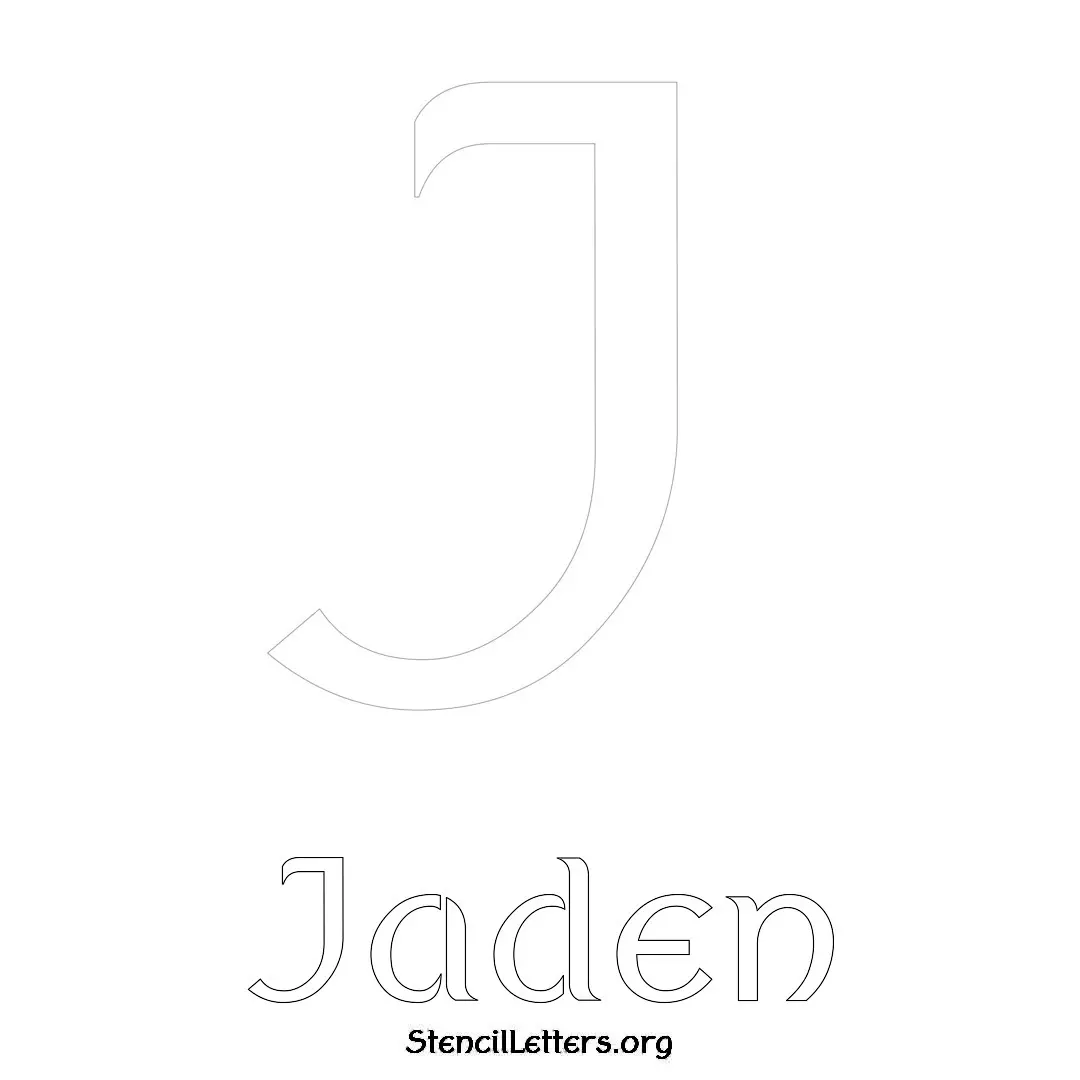 Jaden Free Printable Name Stencils with 6 Unique Typography Styles and Lettering Bridges
