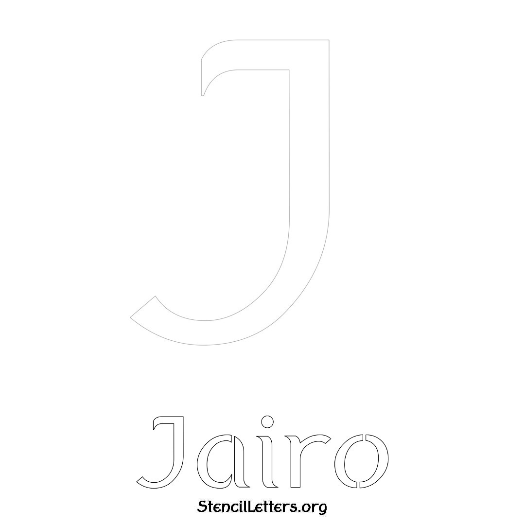Jairo printable name initial stencil in Ancient Lettering