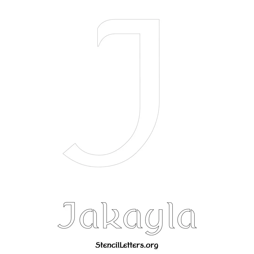 Jakayla Free Printable Name Stencils with 6 Unique Typography Styles and Lettering Bridges