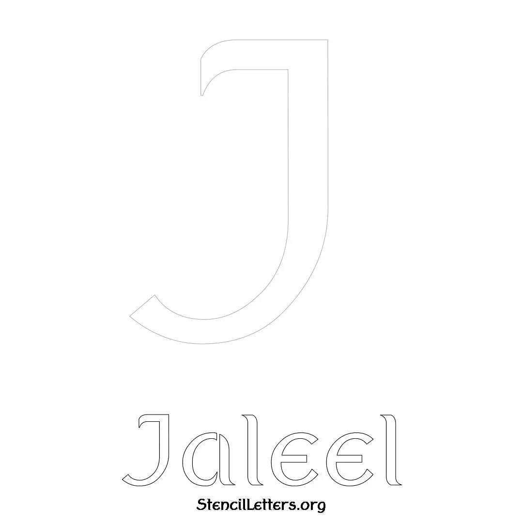 Jaleel Free Printable Name Stencils with 6 Unique Typography Styles and Lettering Bridges