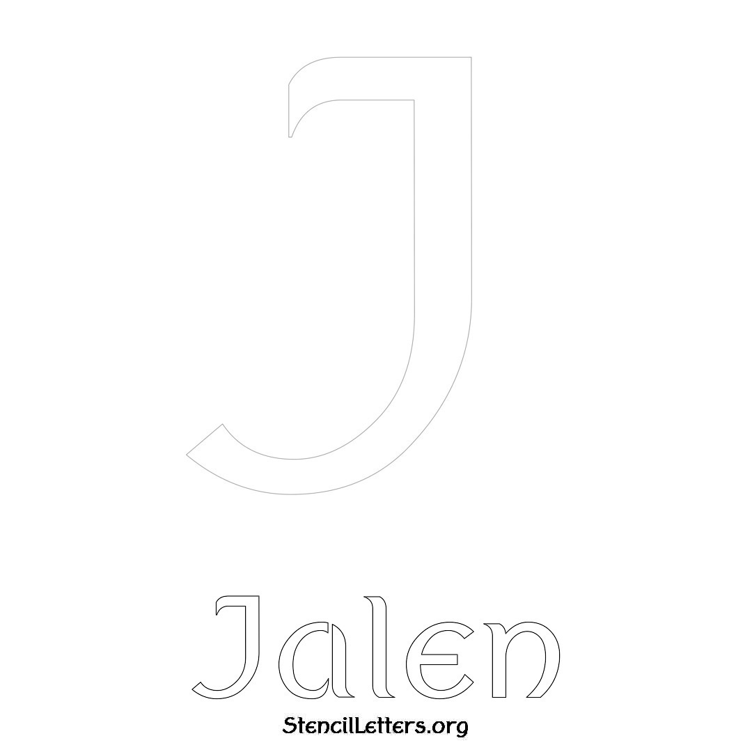 Jalen printable name initial stencil in Ancient Lettering