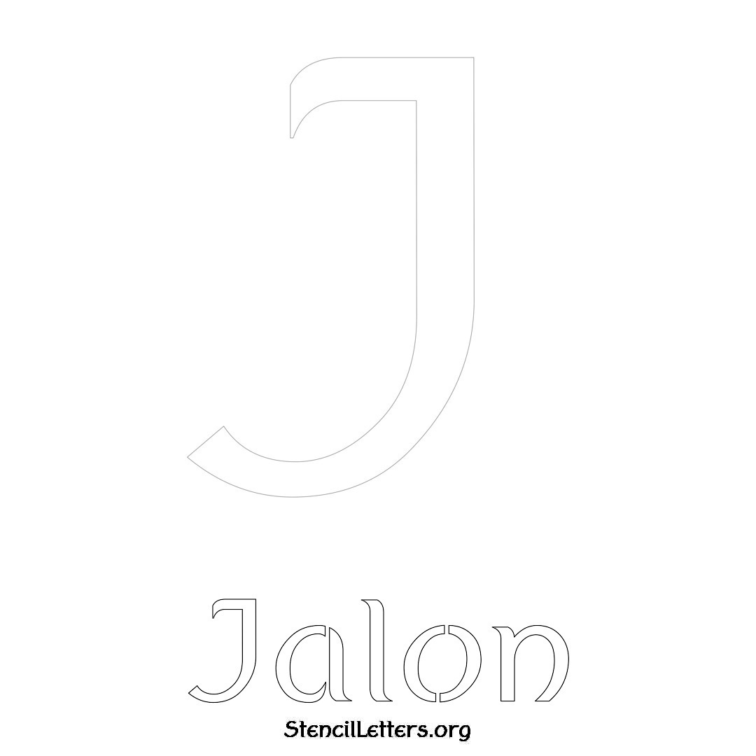 Jalon printable name initial stencil in Ancient Lettering