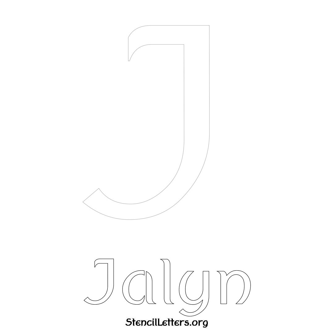 Jalyn printable name initial stencil in Ancient Lettering