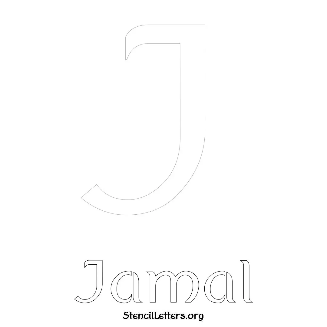 Jamal Free Printable Name Stencils with 6 Unique Typography Styles and Lettering Bridges