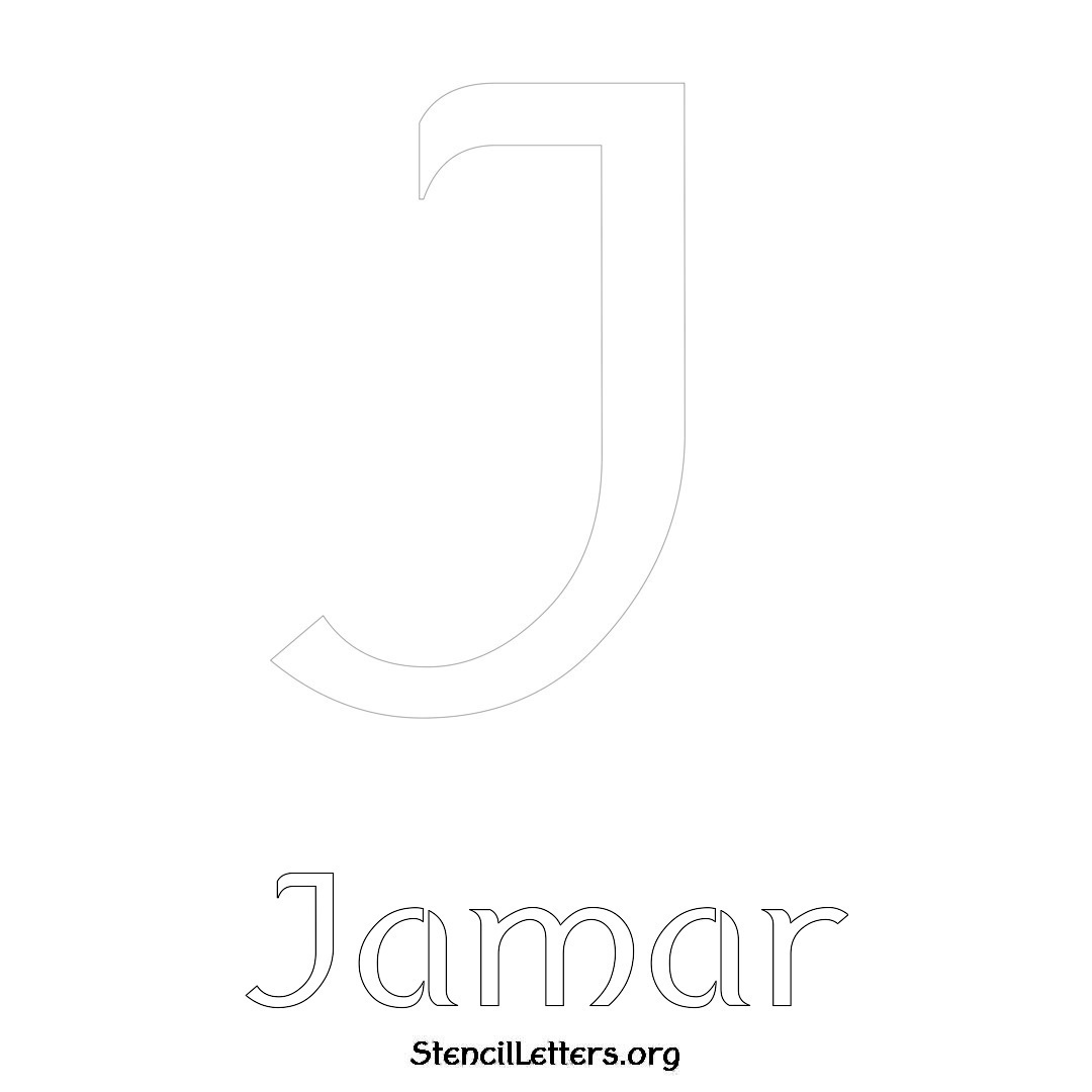 Jamar printable name initial stencil in Ancient Lettering