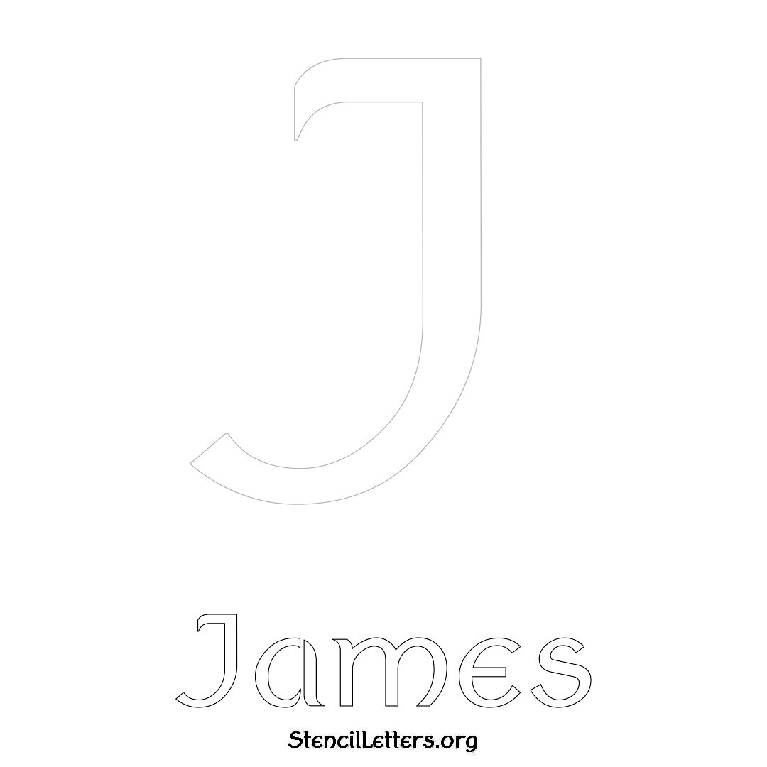 James printable name initial stencil in Ancient Lettering