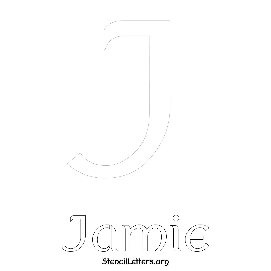 Jamie Free Printable Name Stencils with 6 Unique Typography Styles and Lettering Bridges