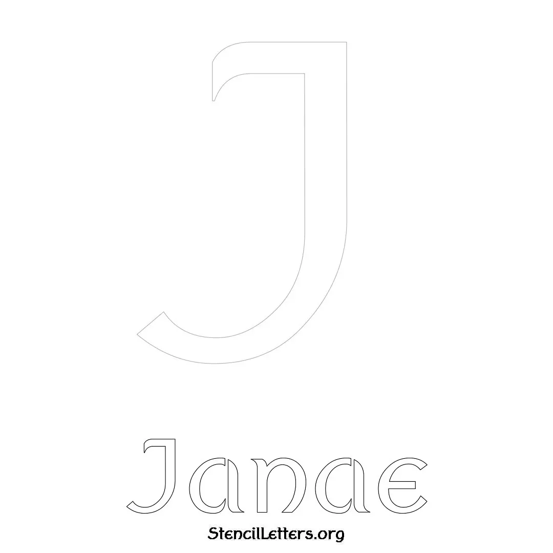 Janae Free Printable Name Stencils with 6 Unique Typography Styles and Lettering Bridges