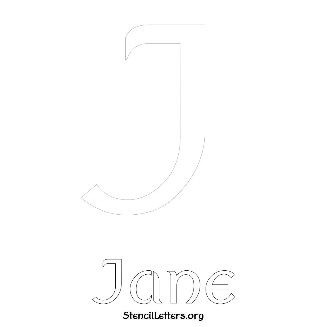 Jane Free Printable Name Stencils with 6 Unique Typography Styles and Lettering Bridges