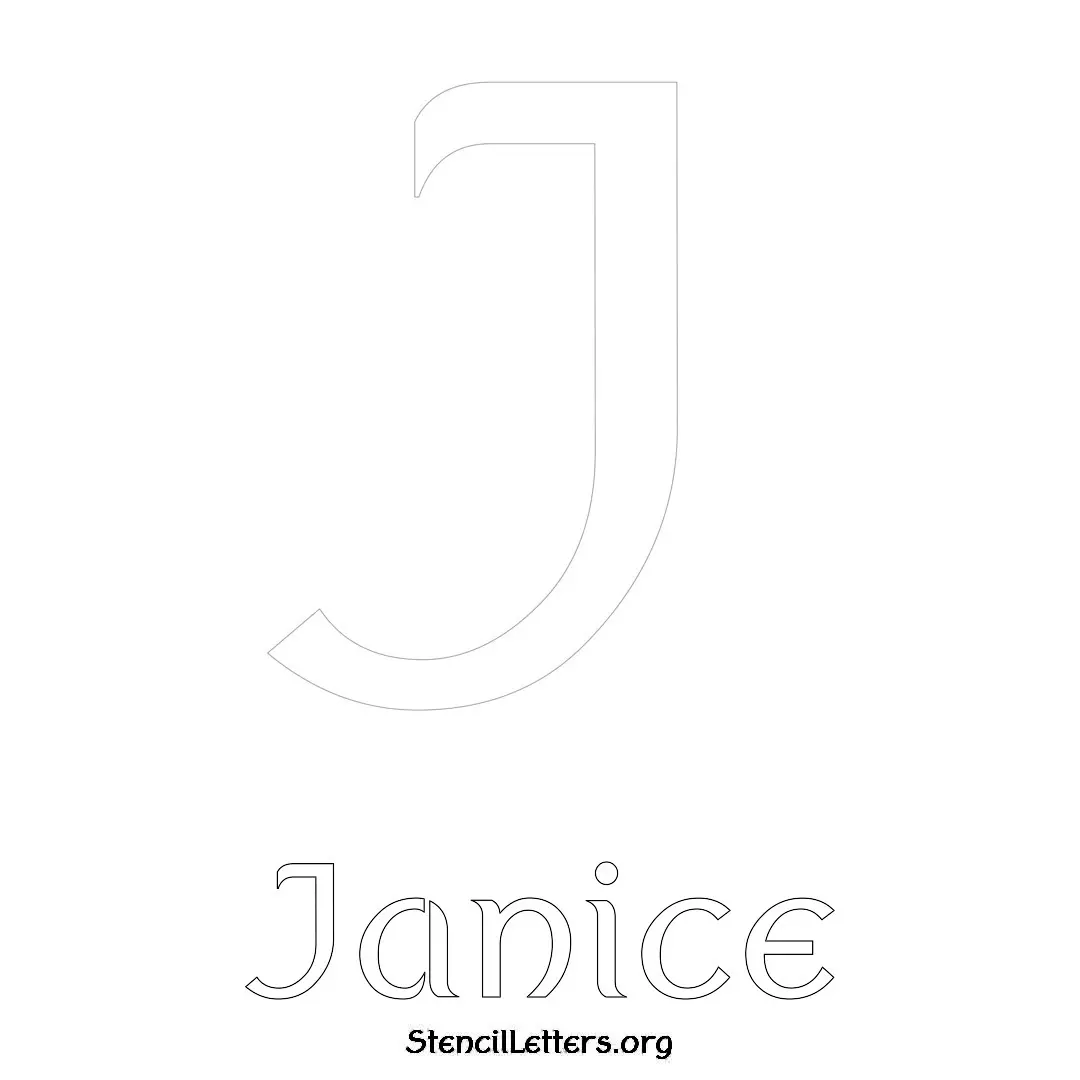 Janice Free Printable Name Stencils with 6 Unique Typography Styles and Lettering Bridges