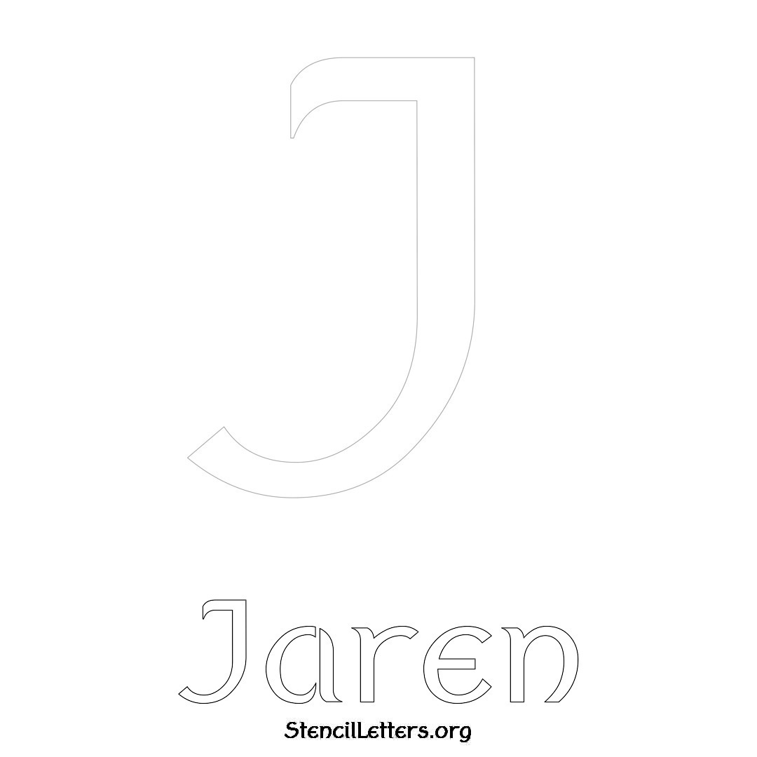 Jaren printable name initial stencil in Ancient Lettering