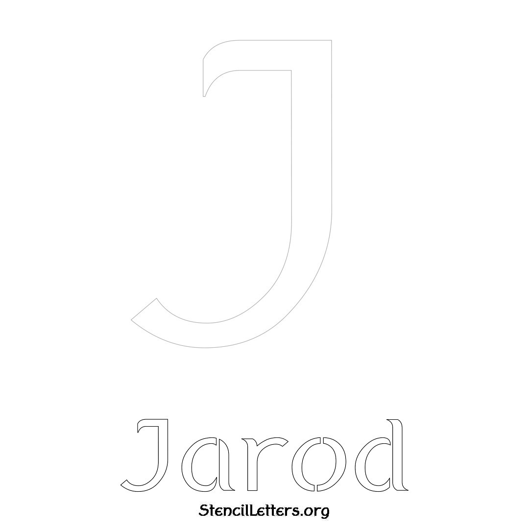 Jarod printable name initial stencil in Ancient Lettering