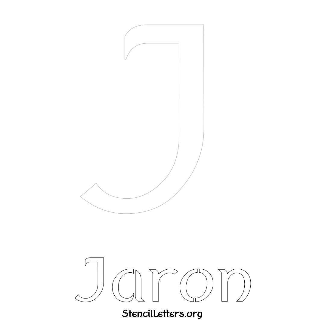 Jaron printable name initial stencil in Ancient Lettering