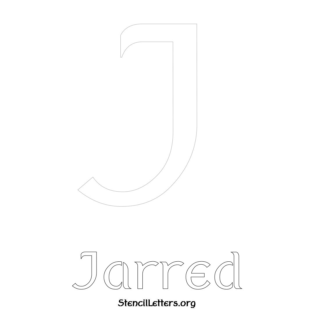 Jarred printable name initial stencil in Ancient Lettering