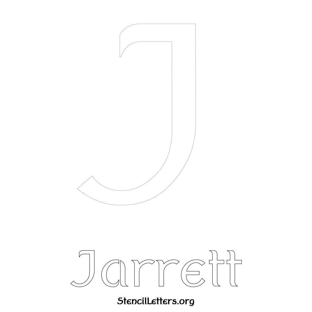 Jarrett printable name initial stencil in Ancient Lettering