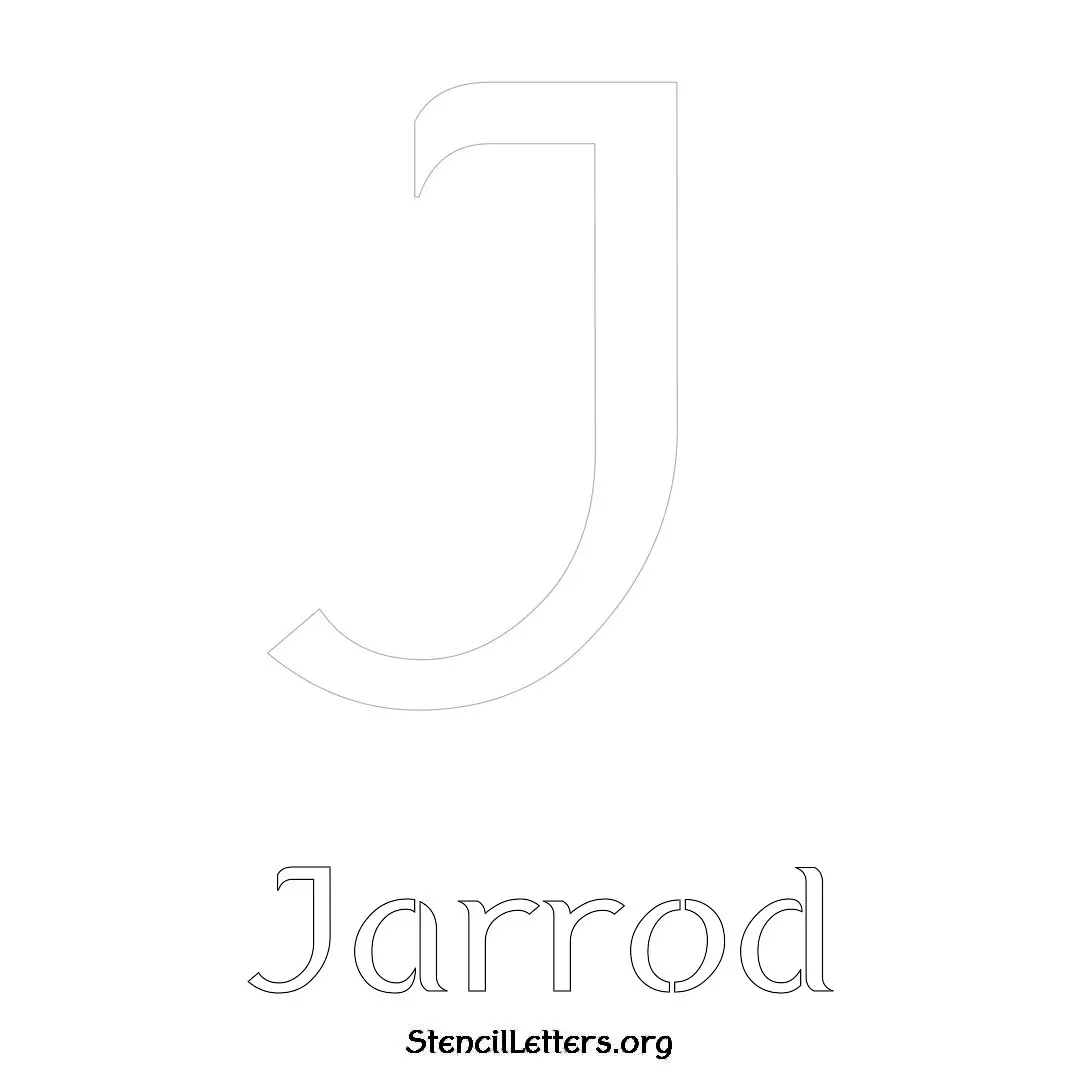 Jarrod Free Printable Name Stencils with 6 Unique Typography Styles and Lettering Bridges