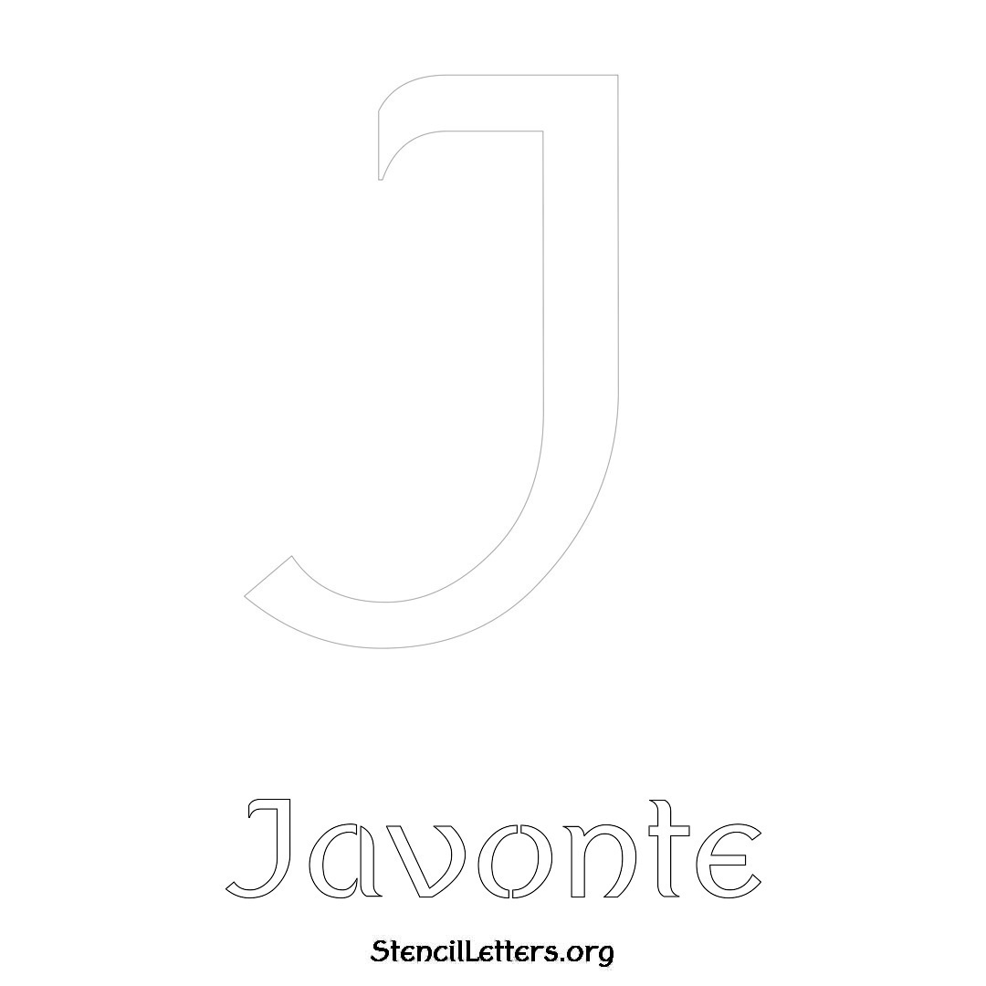 Javonte printable name initial stencil in Ancient Lettering