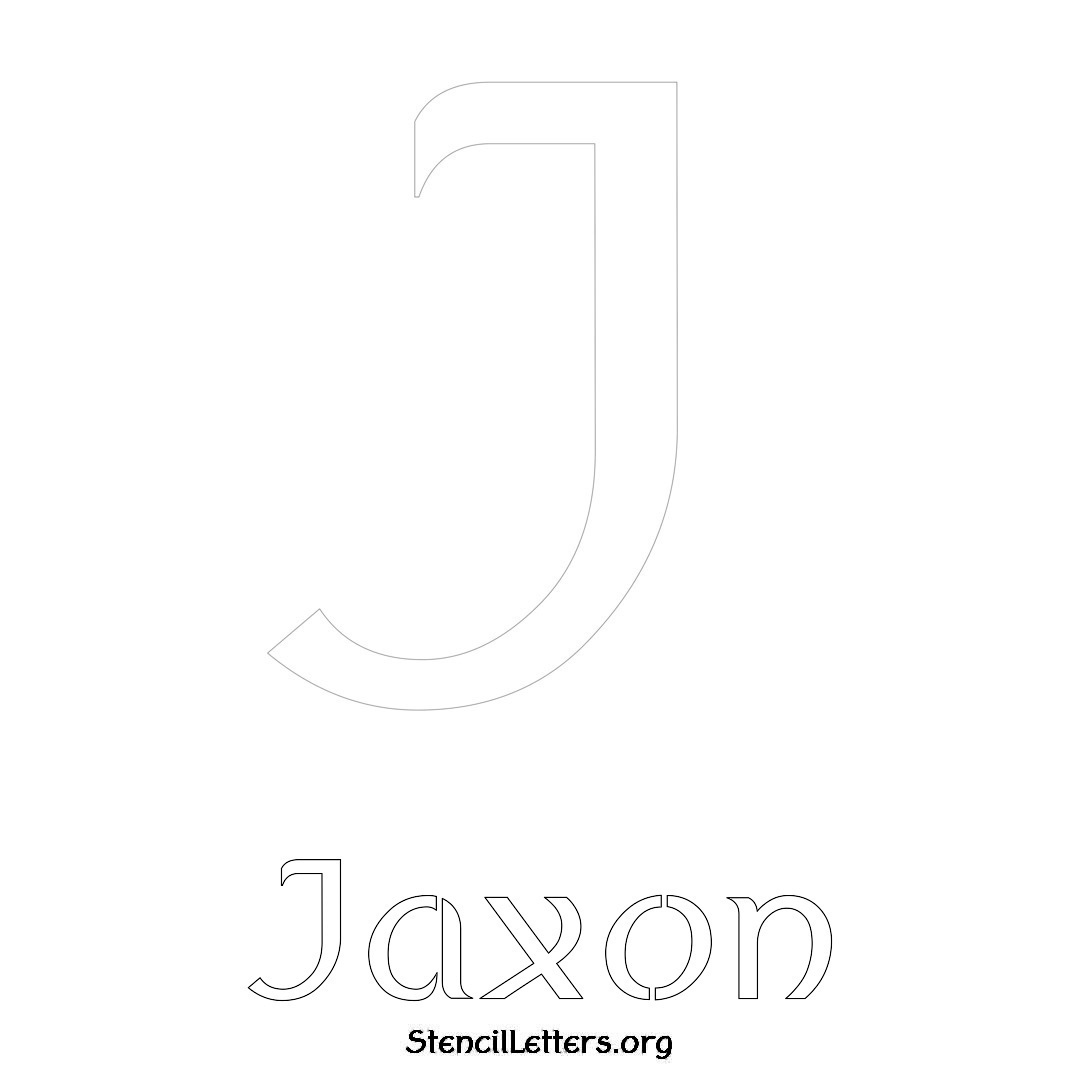 Jaxon printable name initial stencil in Ancient Lettering