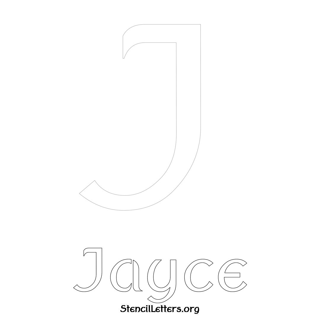 Jayce printable name initial stencil in Ancient Lettering