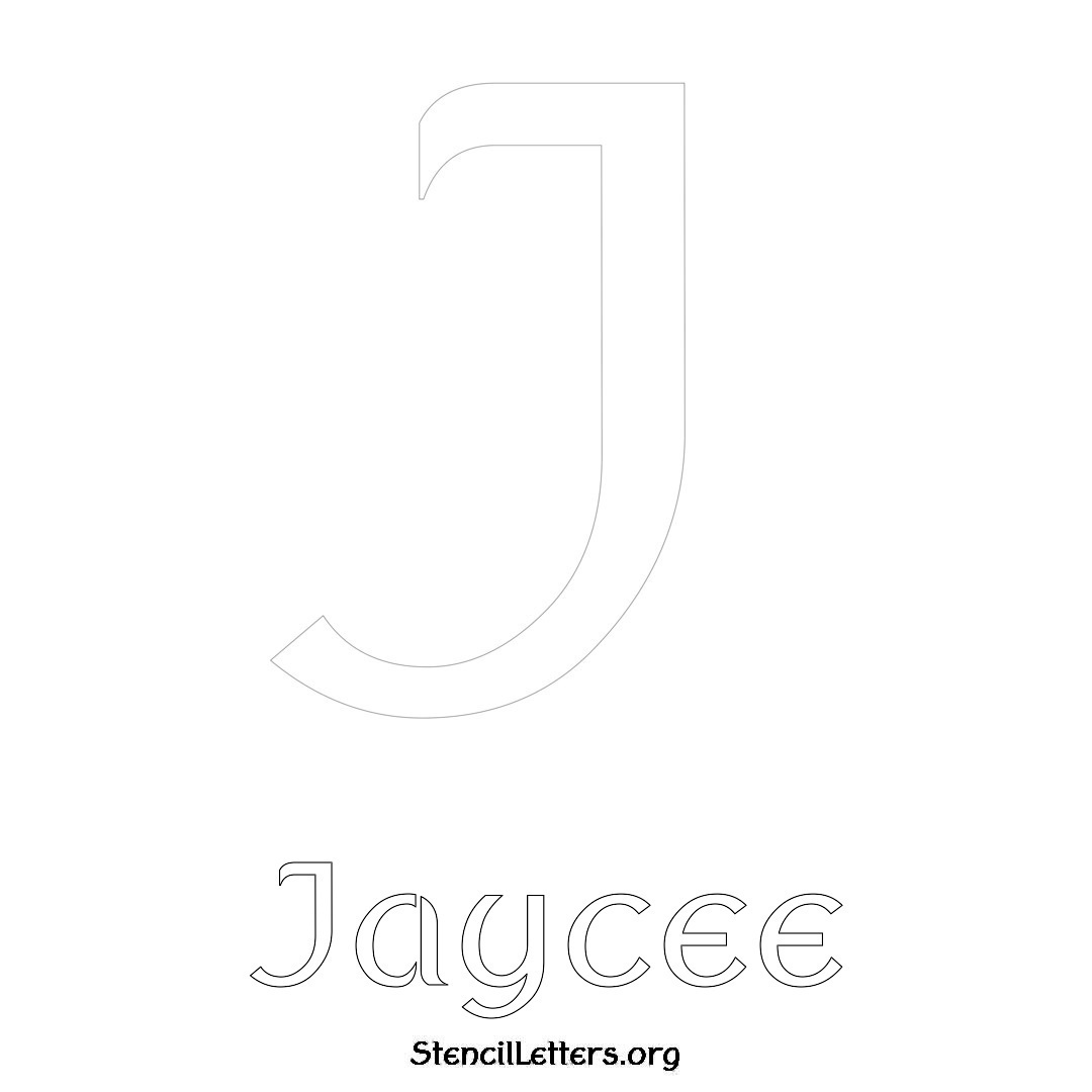 Jaycee printable name initial stencil in Ancient Lettering