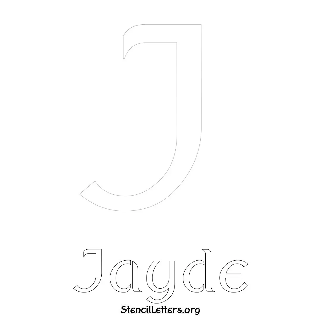 Jayde Free Printable Name Stencils with 6 Unique Typography Styles and Lettering Bridges