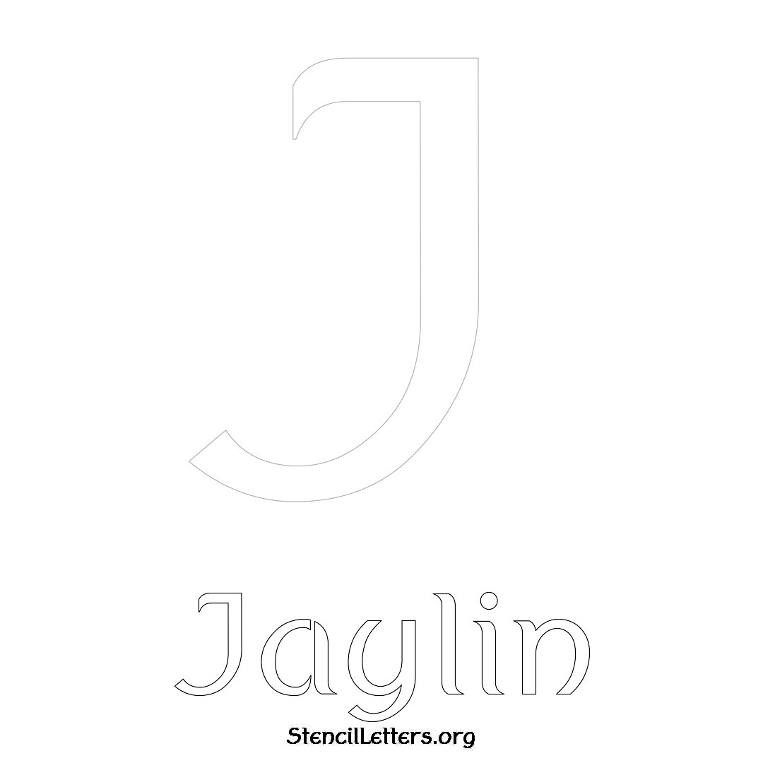 Jaylin printable name initial stencil in Ancient Lettering