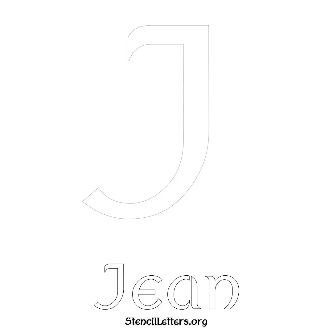Jean Free Printable Name Stencils with 6 Unique Typography Styles and Lettering Bridges