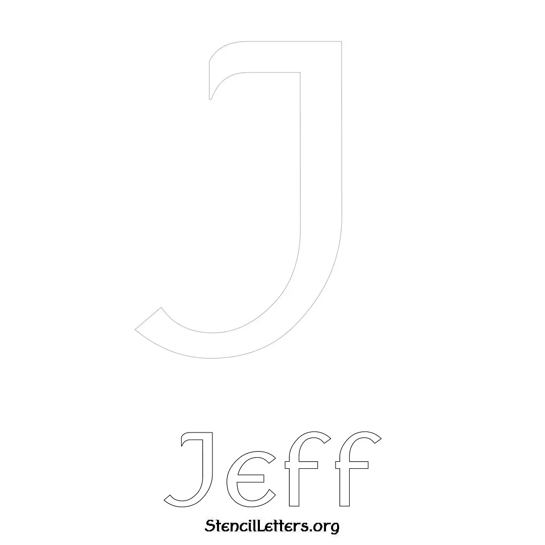 Jeff Free Printable Name Stencils with 6 Unique Typography Styles and Lettering Bridges