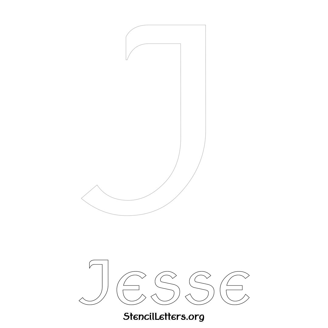 Jesse printable name initial stencil in Ancient Lettering