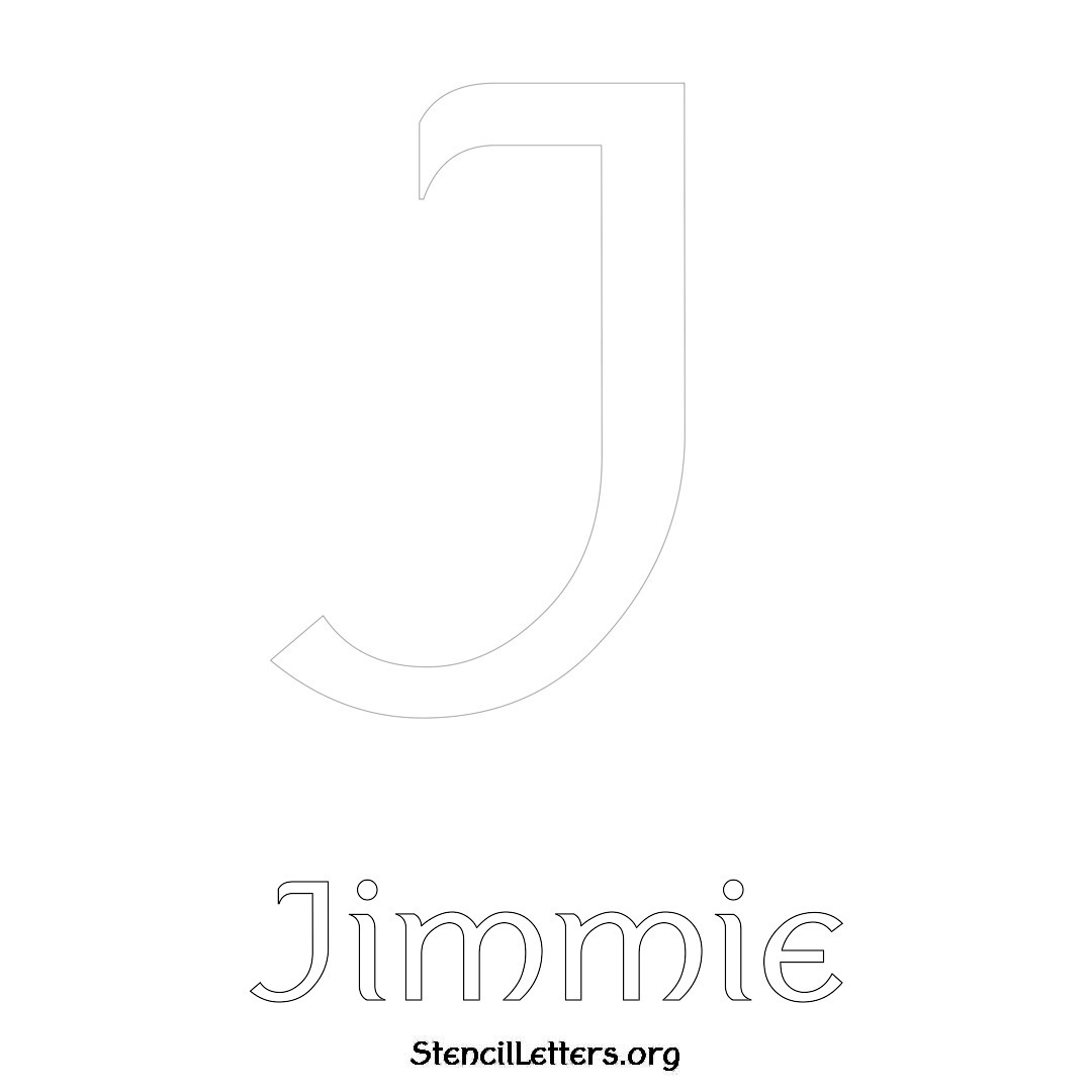 Jimmie printable name initial stencil in Ancient Lettering