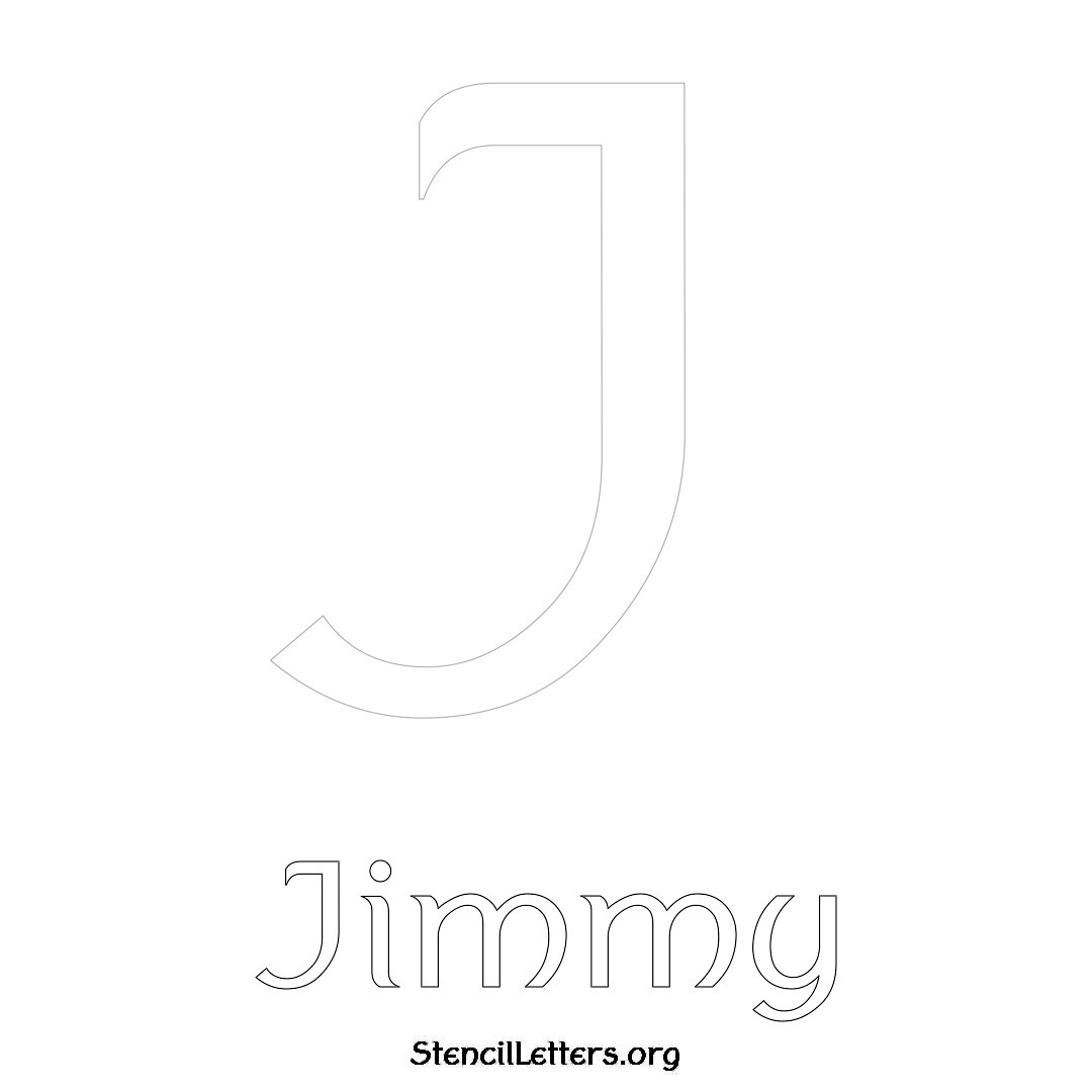 Jimmy printable name initial stencil in Ancient Lettering