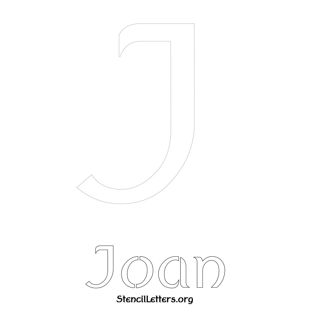 Joan printable name initial stencil in Ancient Lettering