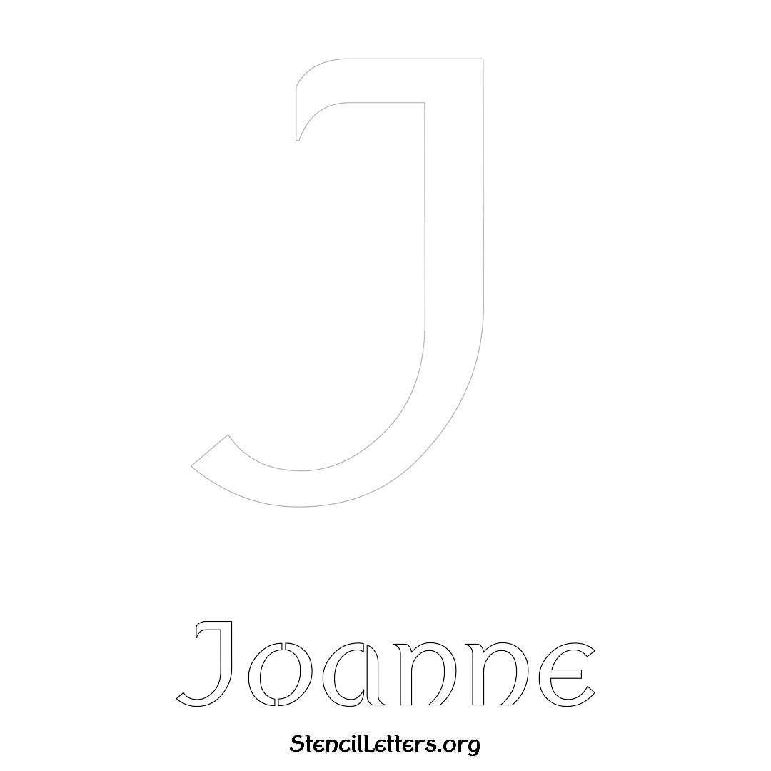 Joanne printable name initial stencil in Ancient Lettering