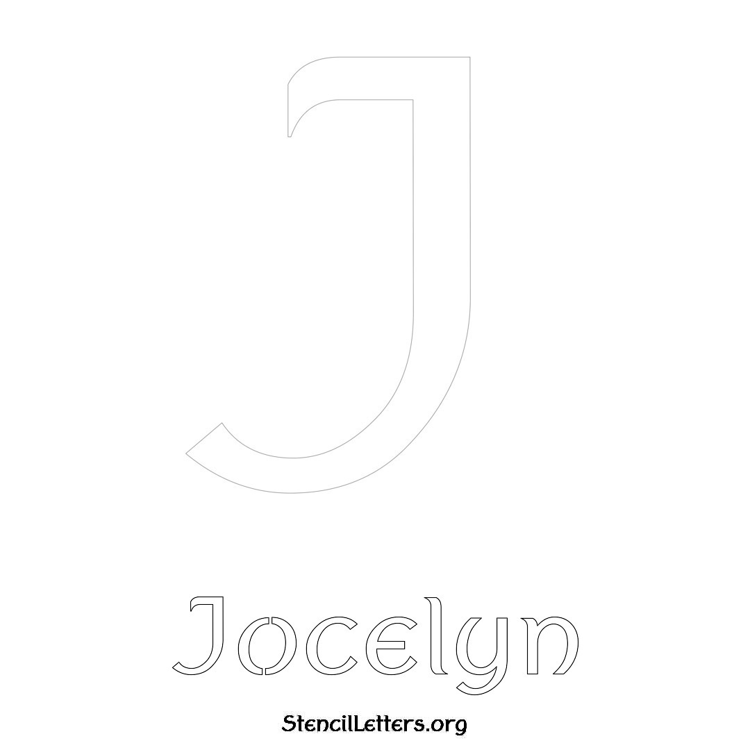 Jocelyn printable name initial stencil in Ancient Lettering
