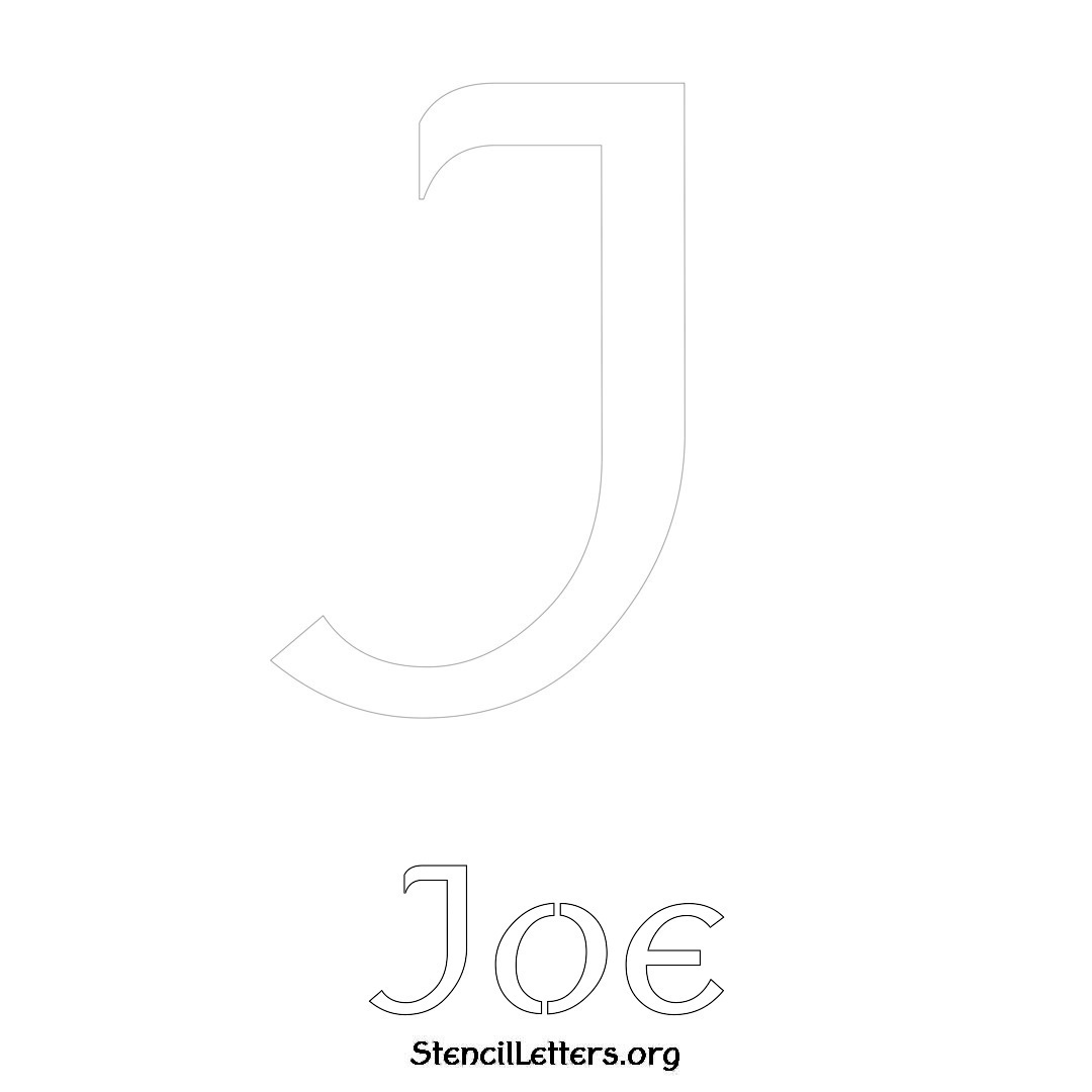 Joe printable name initial stencil in Ancient Lettering