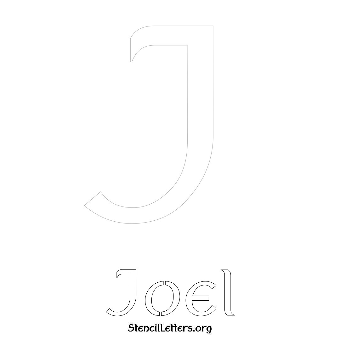 Joel printable name initial stencil in Ancient Lettering