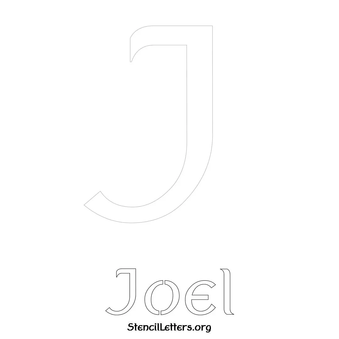 Joel Free Printable Name Stencils with 6 Unique Typography Styles and Lettering Bridges